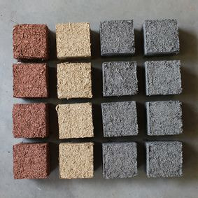 Blocs de terre allégée produits en laboratoire NOBATEK