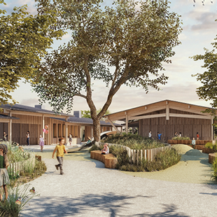 Vue intérieur 3D de l'école des deux étangs à Seignosse